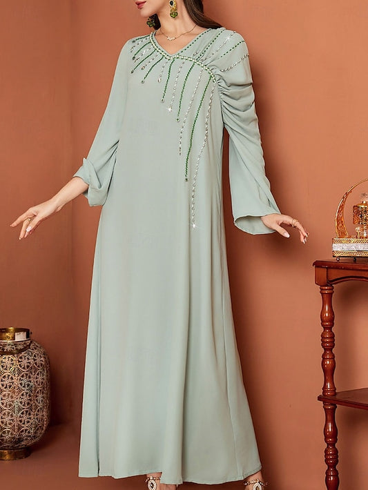 of Neck A-Line the V Dress Length Bride Elegant Floor Mother