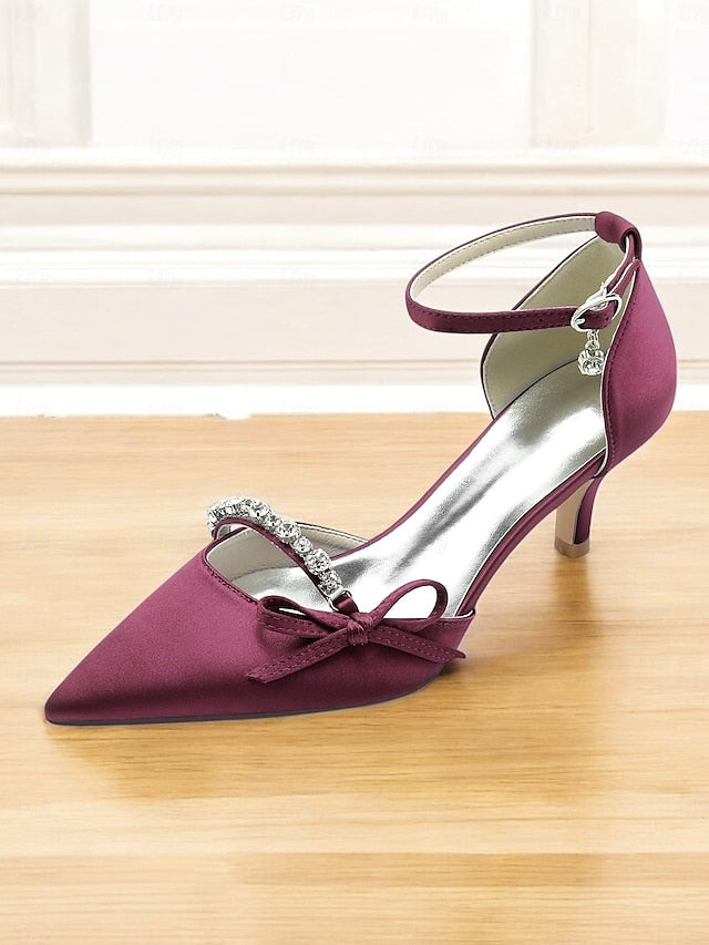 Kitten Shoes for Wedding Elegant Women – Heel Pointed-Toe