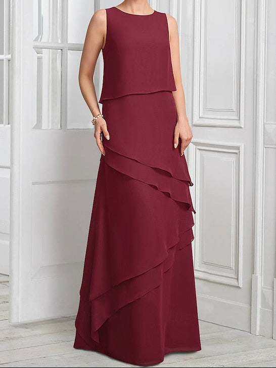 Piece Formal Elegant Mother Dress the A-Line of Suit Two Bride