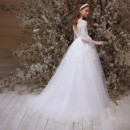 Girl Girls' Formal First Princess Dress Flower