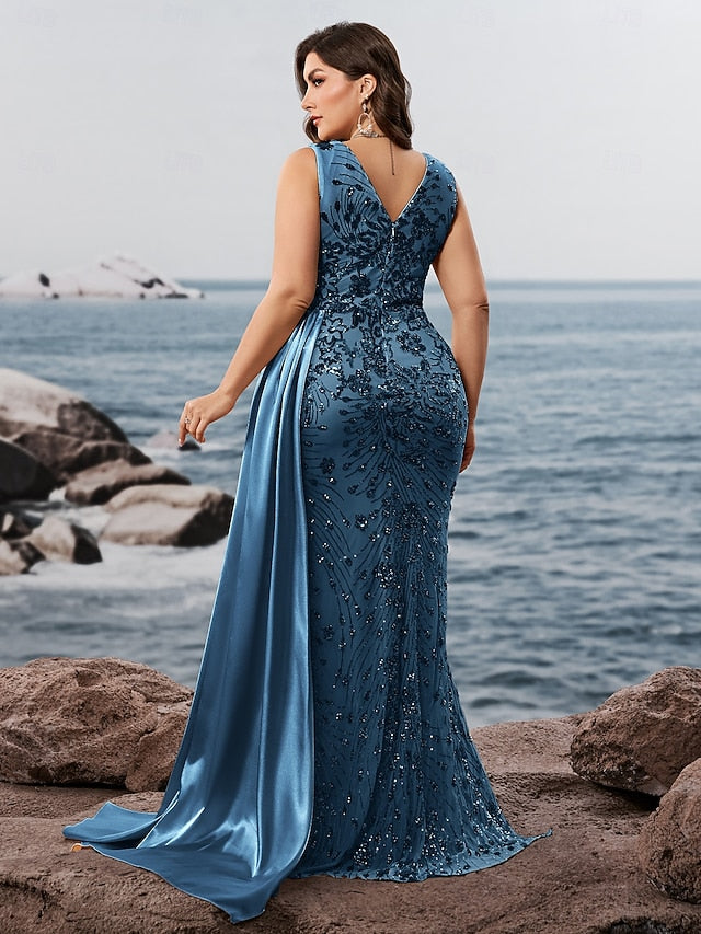 Gown Mermaid Long Trumpet Formal Sparkle Evening Dress Wear /
