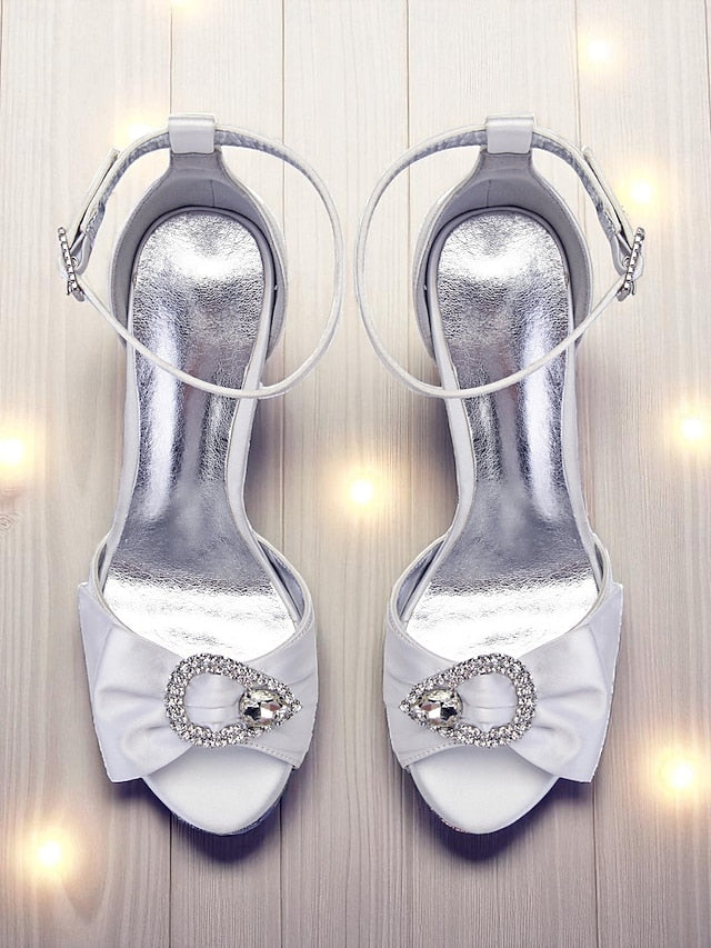 with High Sandals Rhinestone Heel Satin Women's Purple