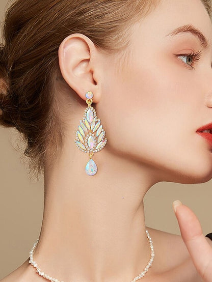 Earrings Green Women's – Drop Crystal Emerald