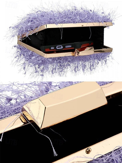 Chain Women's with Clutch Strap Feathered Chic Evening