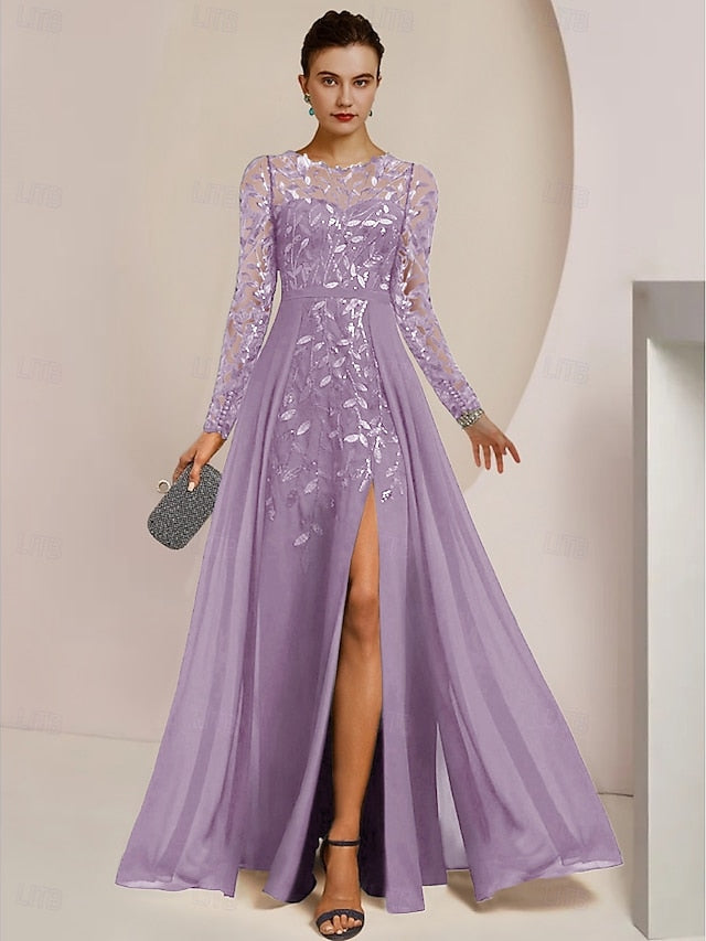 Dress Guest Mother the A-Line Elegant Jewel of Bride Wedding