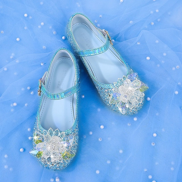 Walking Princess Portable Flats PU Leather Girls' Shoes