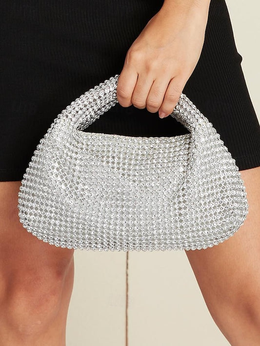 Women's Silver – Sparkling Rhinestone Handbag Evening