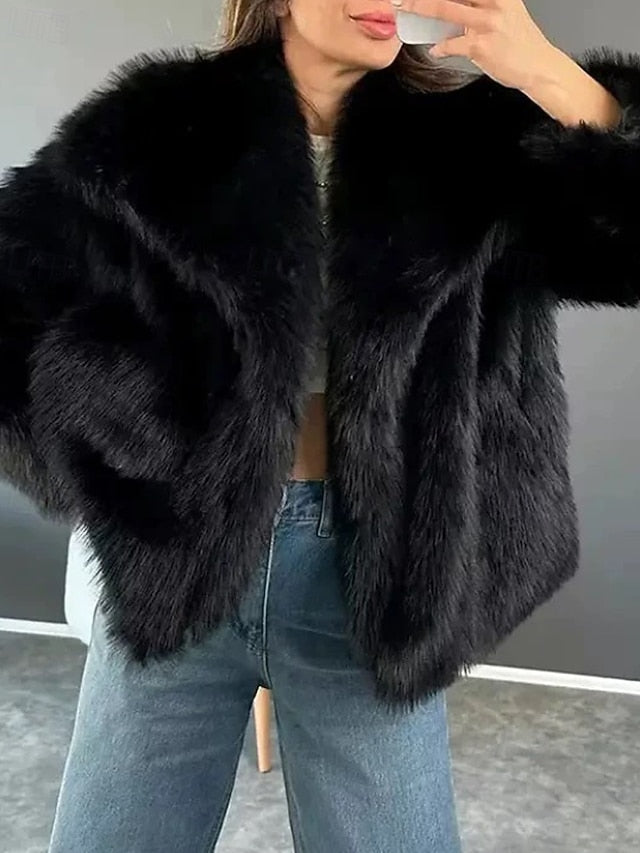 Leathers Furs Faux Women's Comfortable Fur Warm Coat