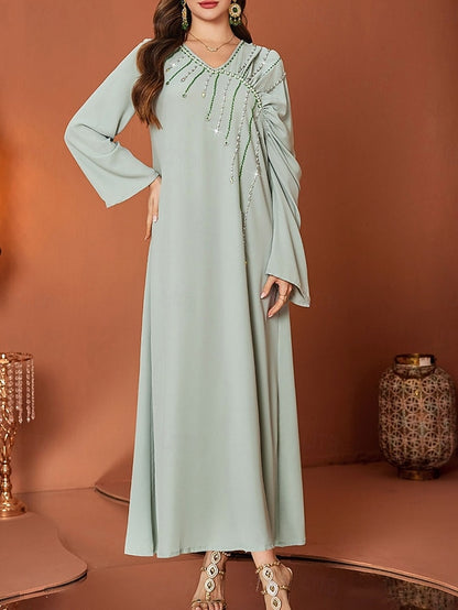 of Neck A-Line the V Dress Length Bride Elegant Floor Mother