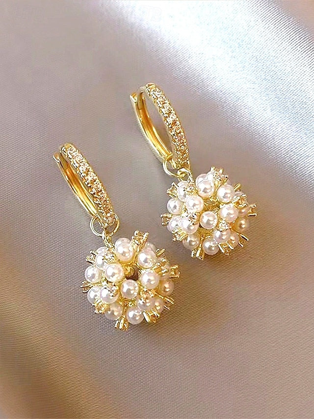 Plated Women's String Gold - Imitation Earrings Pearl
