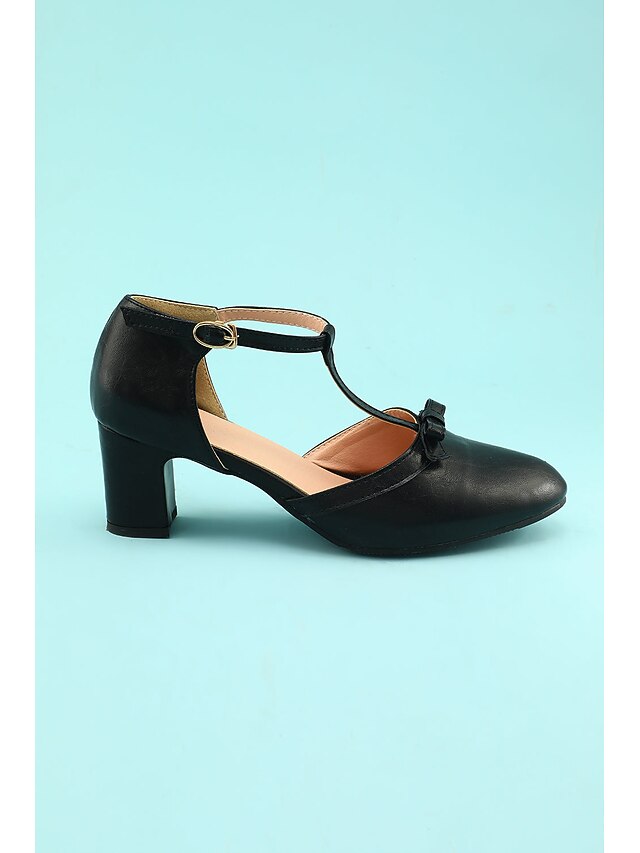 Heels Chunky 1950s Vintage Retro Shoes T-strap heels 20s Roaring