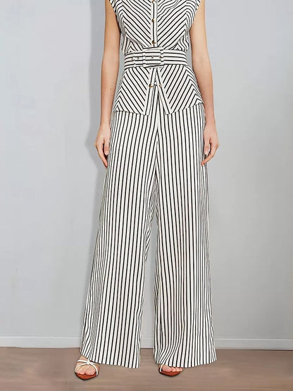 Pantsuit Two of Piece Striped Print Mother Bride the
