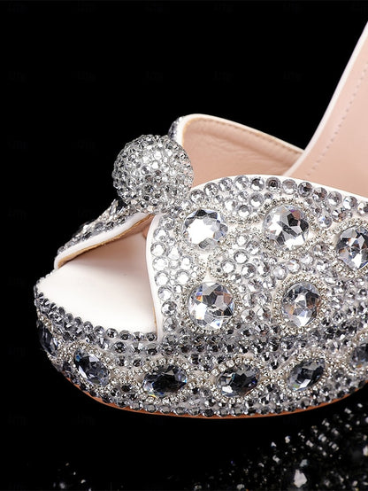 Crystal-Embellished Platform Sandals with Women's Glamorous