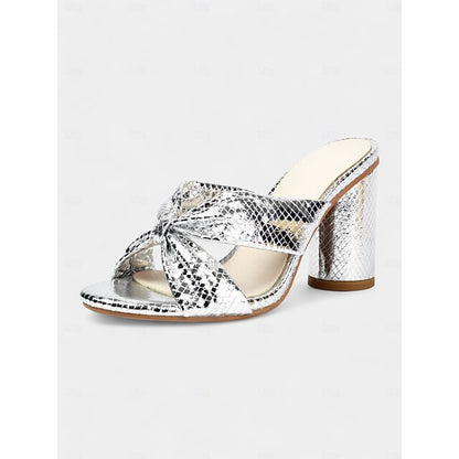 Bridal Women's Bow Metallic – Design with Mules Pink