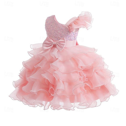 Girls Wedding Party Pageant Kids Ball Flower Ruffle Gown Dress