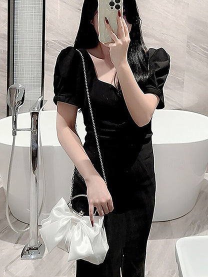 Satin Clutch Elegant Women's – Evening Bag Bow Pearl