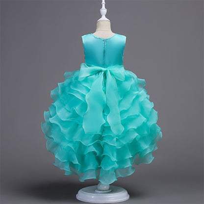 Floral Ruffle Kids Wedding Girls' Summer Dress 4-13 Party