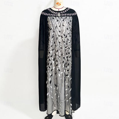 Cape A-Line of Mother Bride Dress Crew Elegant Neck the
