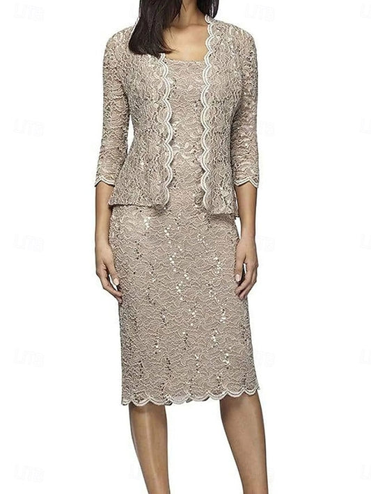 of Piece Two Elegant Dress Bride Sets Mother Square the