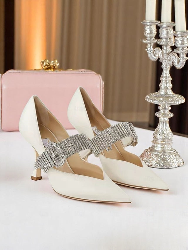 Pumps Slingback with Rhinestone-Embellished Women's