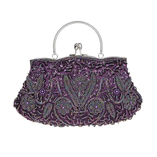 Beaded Vintage White Clutch Purse Women's – Evening