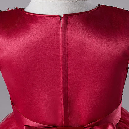 Party Sequin Wedding Kids Festival Girls' Sleeveless Dress