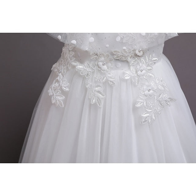 Solid Dress Flower Color Girl Kids Party Girls'