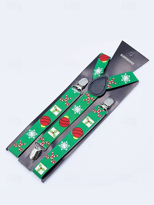 Christmas Men's Suspenders Snowman with