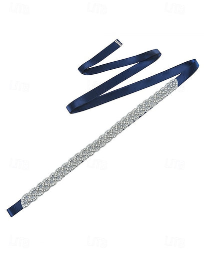 – Rhinestone Bridal Dress Elegant Wedding Waistband Crystal