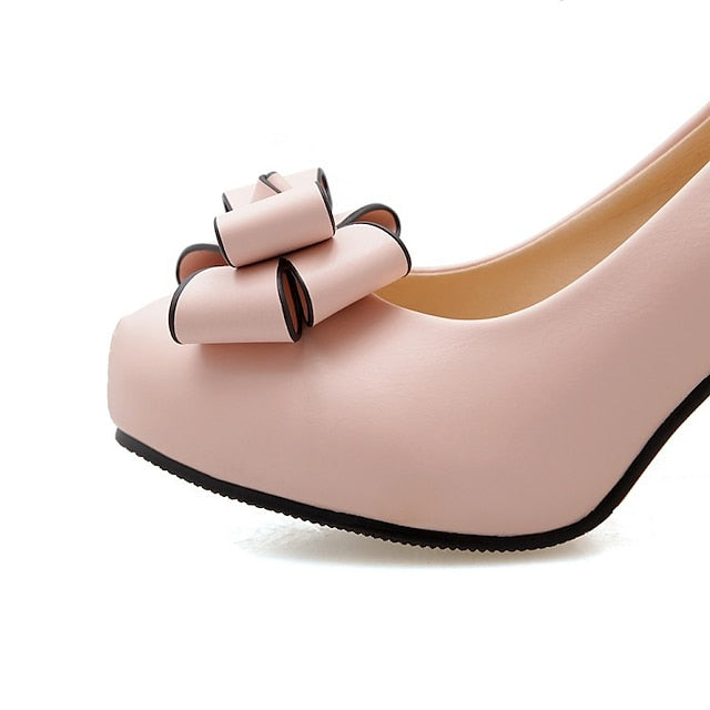Lolita Shoes Dress Heels PU Cosplay Girls' Heel Daily