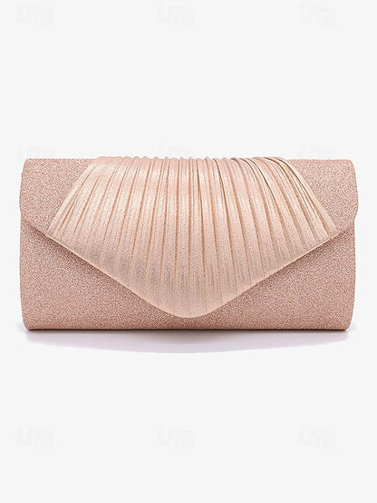 Champagne Bag Design – Clutch Pleated with Glitter Evening