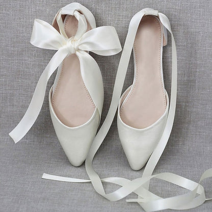 Comfortable Ballet Ribbon Satin Tie – Women's Flats