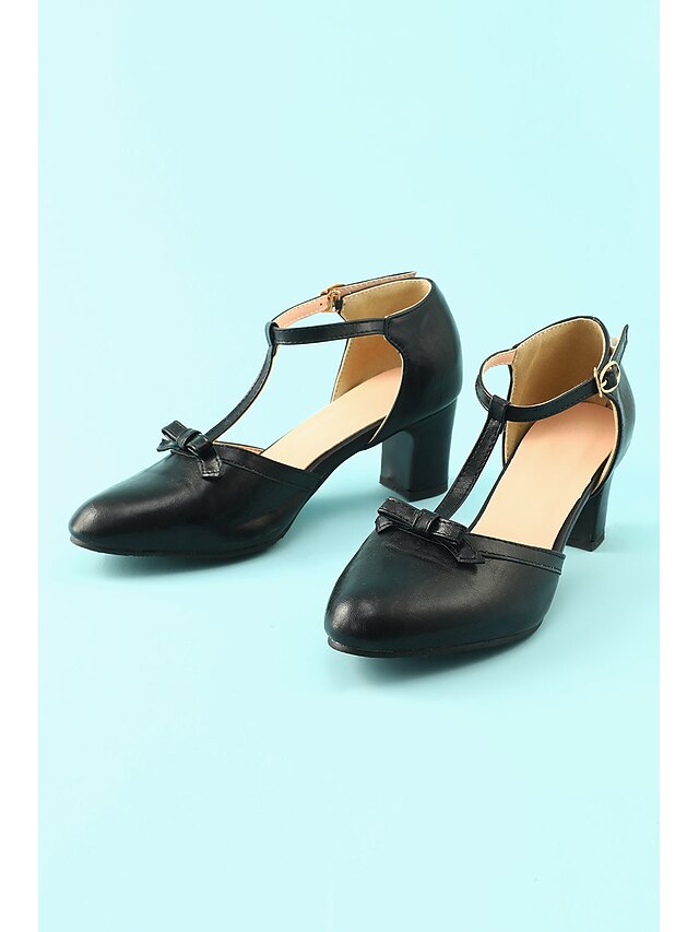 Heels Chunky 1950s Vintage Retro Shoes T-strap heels 20s Roaring