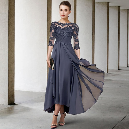 Dress Guest Bride Elegant Plus Size A-Line the Wedding of Mother