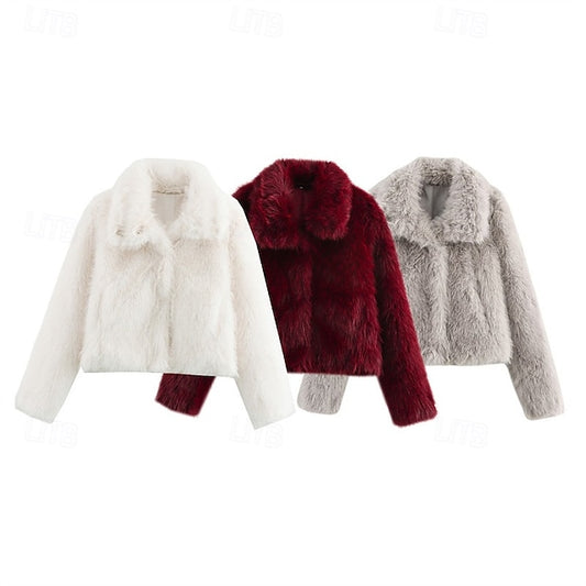 Buttons Warm Comfortable Furs Faux Fur Women's Coat
