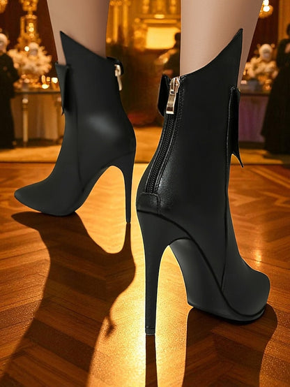 Women's Gold Boots Metallic Stiletto Pointed - Toe Ankle