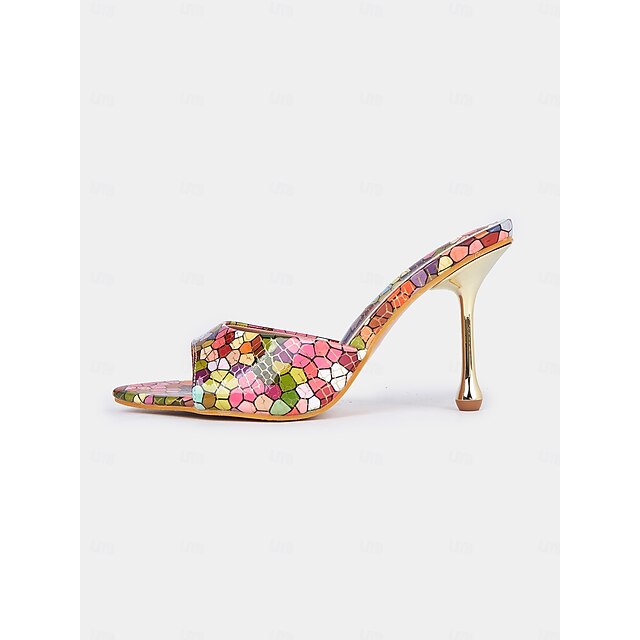 Mules Heels Mosaic for Print – Women Multicolor High Colorful
