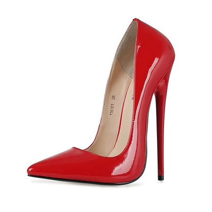 Leather Stiletto Patent - Black Heels High Sexy Women's