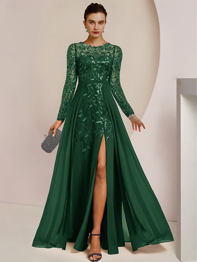 Dress Guest Mother the A-Line Elegant Jewel of Bride Wedding