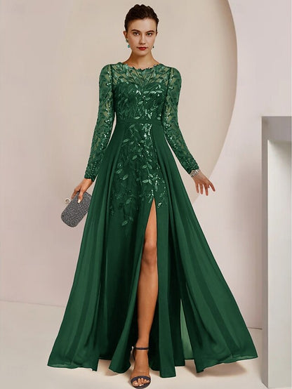 Dress Guest Mother the A-Line Elegant Jewel of Bride Wedding