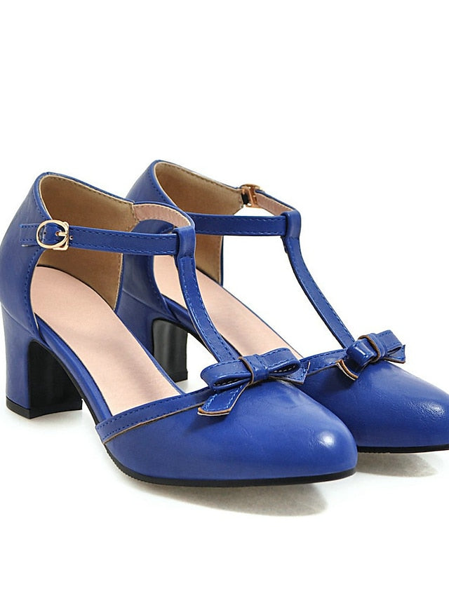 Heels Chunky 1950s Vintage Retro Shoes T-strap heels 20s Roaring