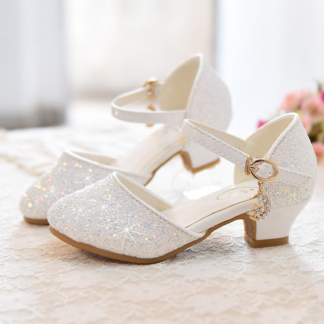 Shoes Princess PU Little Glitters Rubber Girls' Party Heels