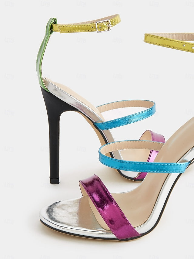 Heels Metallic – Stiletto Women's Multi-Color Vibrant