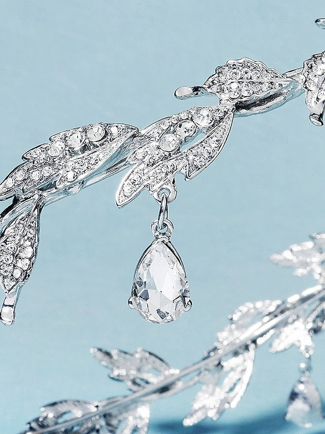 Leaf with Headpiece Gold Vintage Gemstone Blue – Drops