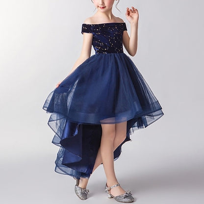 Dress Performance Party Color Sleeveless Kids Girls' Solid