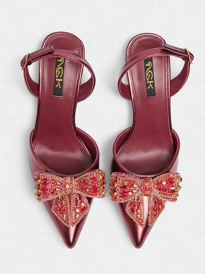 Women's - High Metallic Slingback Toe Gold Pumps Pointed