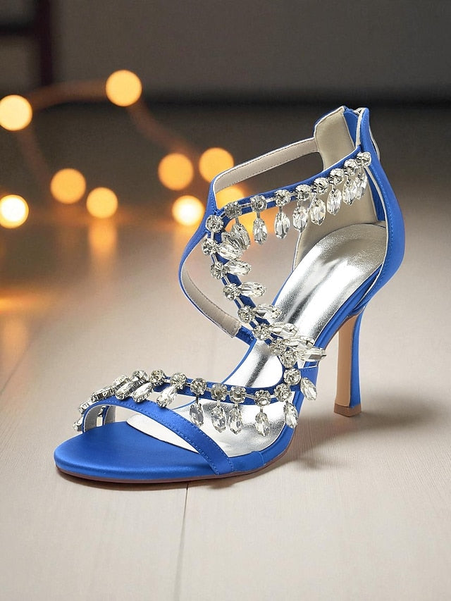 with Women's Strappy Heel White Sandals Rhinestone High
