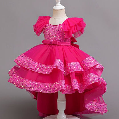 Special Sleeveless Sequin Party Dress Girls' Kids Wedding