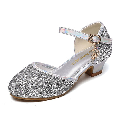 Rubber Heels PU Shoes Glitters Princess Girls' Party Little