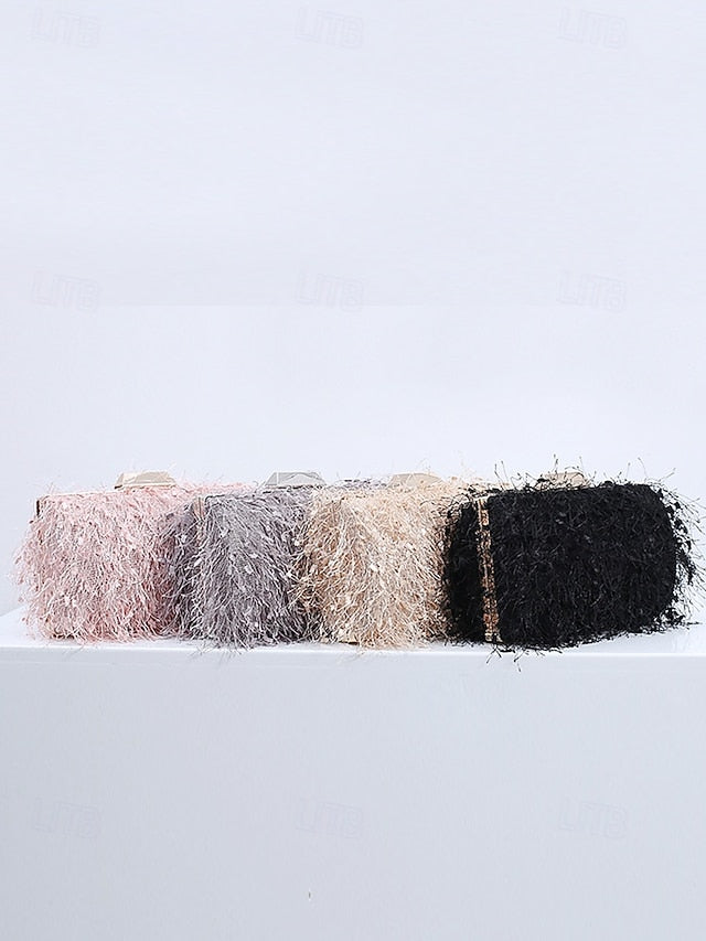 Chain Women's with Clutch Strap Feathered Chic Evening